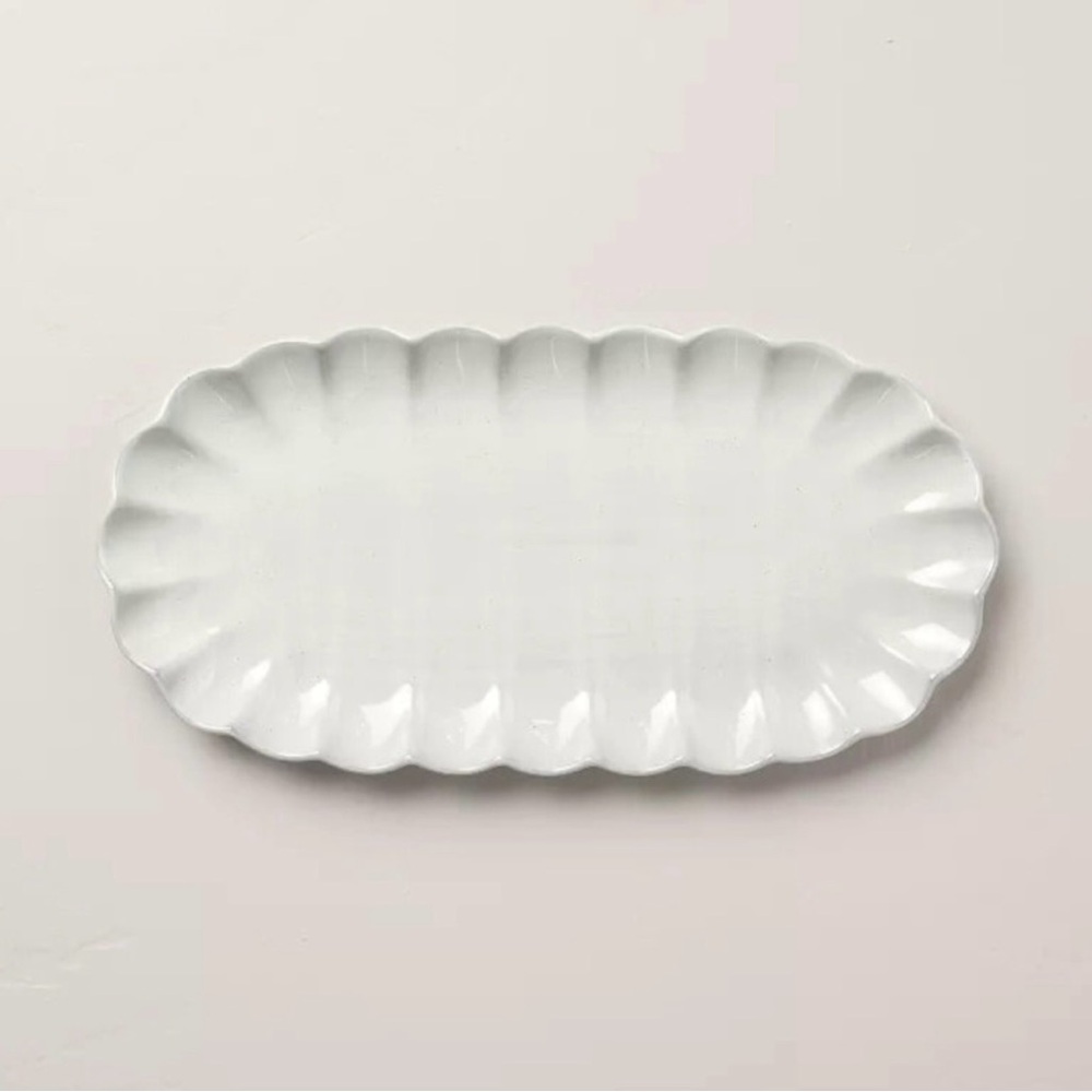 Scallop Stoneware Serving Tray Cream - Hearth & Handโข with Magnolia